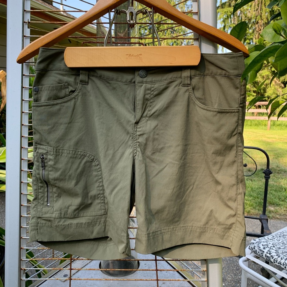 Prana Green Cargo Shorts Durable Outdoor Style